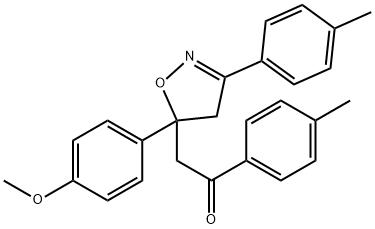 α-[5-(p-Methoxyphenyl)-3-p-tolyl-2-isoxazolin-5-yl]-4'-methylacetophenone Struktur