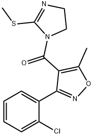 [3-(2-chlorophenyl)-5-methylisoxazol-4-yl][2-(methylthio)-4,5-dihydro-1H-imidazol-1-yl]methanone Struktur