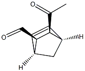 Bicyclo[2.2.1]hept-5-ene-2-carboxaldehyde, 3-acetyl-, (1R,2S,3R,4S)-rel-(+)- Struktur