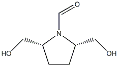 1-Pyrrolidinecarboxaldehyde, 2,5-bis(hydroxymethyl)-, (2R,5S)-rel- (9CI) Struktur