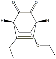 Bicyclo[2.2.2]oct-5-ene-2,3-dione, 7-ethoxy-5-ethyl-, (1R,4R,7R)-rel- (9CI) Struktur