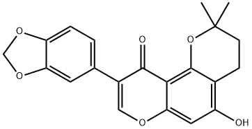 9-(1,3-Benzodioxol-5-yl)-3,4-dihydro-5-hydroxy-2,2-dimethyl-2H,10H-benzo[1,2-b:3,4-b']dipyran-10-one Struktur