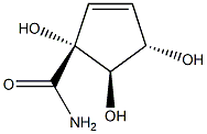 2-Cyclopentene-1-carboxamide,1,4,5-trihydroxy-,(4R,5S)-rel-(-)-(9CI) Struktur