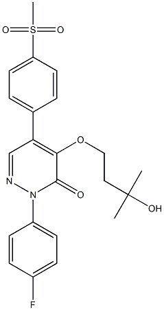 2-(4-FLUORFENYL)-4-(3-HYDROXY-3-METHYLBUTOXY)-5-(4-MESYLFENYL)PYRIDAZINE-3(2H)-ON Struktur