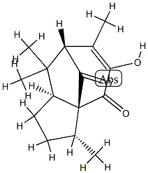 (3R,8aβ)-1,2,3,7,8,8a-Hexahydro-5-hydroxy-3β,6,8,8-tetramethyl-4H-3aα,7α-methanoazulene-4,9-dione Struktur