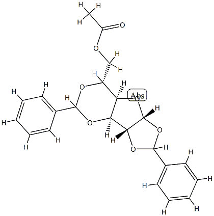 1-O,2-O:3-O,5-O-Dibenzylidene-α-D-glucofuranose acetate Struktur