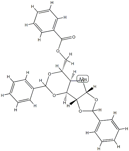 1-O,2-O:3-O,5-O-Dibenzylidene-α-D-glucofuranose benzoate Struktur