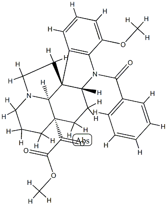 1-Benzoyl-20-oxo-17-methoxyaspidospermidin-21-oic acid methyl ester Struktur