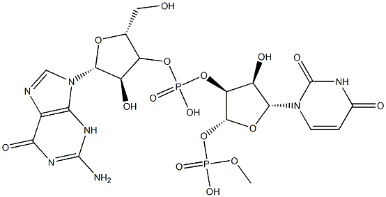 guanylyl(3'-5')uridine 3'-monophosphate Struktur