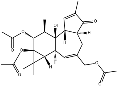 (1aR)-3-(Acetyloxymethyl)-9β,9aα-bis(acetyloxy)-1,1aα,1bβ,4,4aβ,7aα,7b,8,9,9a-decahydro-7bα-hydroxy-1,1,6,8α-tetramethyl-5H-cyclopropa[3,4]benz[1,2-e]azulen-5-one Struktur