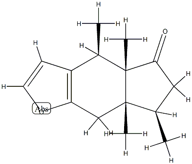 (4R)-4,4a,6,7,7a,8-Hexahydro-4β,4aβ,7β,7aβ-tetramethyl-5H-indeno[5,6-b]furan-5-one Struktur