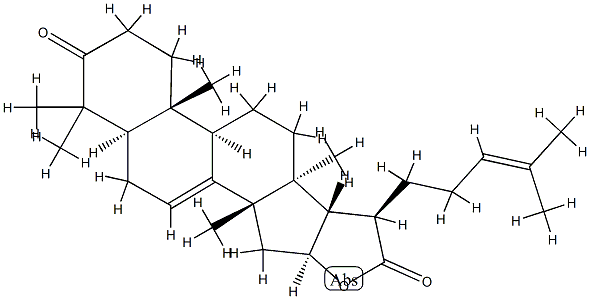 (13S,14S,17S)-16β-Hydroxy-3-oxolanosta-7,24-diene-21-oic acid γ-lactone Struktur