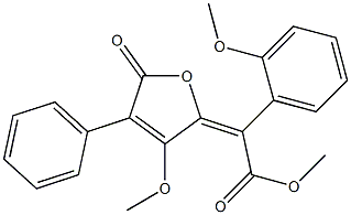 2-Methoxy-α-[(2E)-3-methoxy-5-oxo-4-phenylfuran-2(5H)-ylidene]benzeneacetic acid methyl ester Struktur