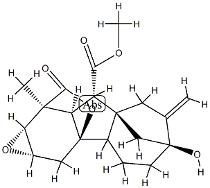 (4bα)-2β,3β-Epoxy-7-hydroxy-1α,4aα-(carbonyloxy)-1-methyl-8-methylenegibbane-10β-carboxylic acid 10-methyl ester Struktur