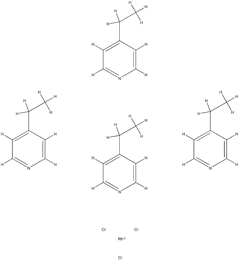 trans-rhodium dichlorotetrakis(4-ethylpyridine)chloride Struktur