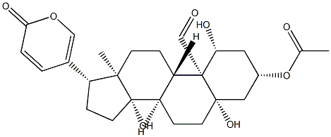 3β-(Acetyloxy)-1β,5,14-trihydroxy-19-oxo-5β-bufa-20,22-dienolide Struktur