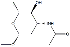 Methyl 3-(acetylamino)-2,3,6-trideoxy-β-D-arabino-hexopyranoside Struktur