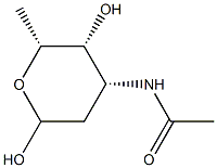 3-Acetylamino-2,3,6-trideoxy-D-lyxo-hexopyranose Struktur