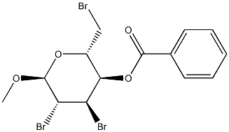 Methyl 2,3,6-tribromo-2,3,6-trideoxy-α-D-altropyranoside 4-benzoate Struktur