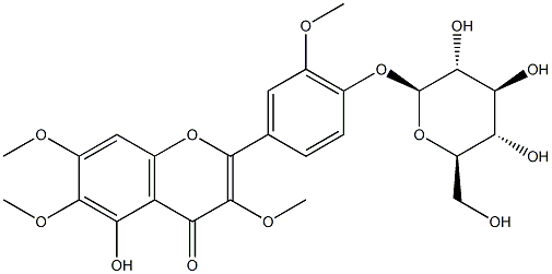 4'-[(β-D-Glucopyranosyl)oxy]-5-hydroxy-3,3',6,7-tetramethoxyflavone Struktur