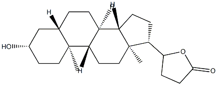 3β,20-Dihydroxy-21-nor-5α-cholan-24-oic acid γ-lactone Struktur