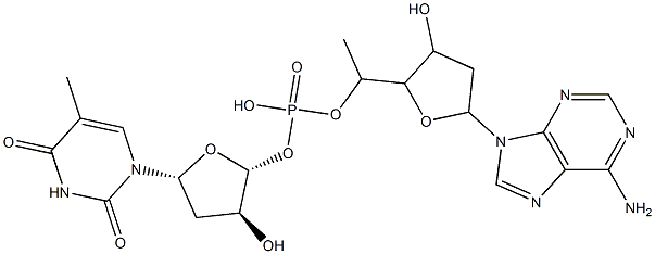 2'-deoxyadenylyl-(3'-5')-thymidine Struktur