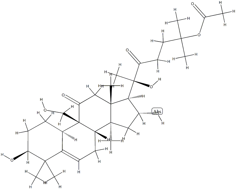 (10α)-25-(Acetyloxy)-3β,16α,20-trihydroxy-9β-(hydroxymethyl)-19-norlanost-5-ene-11,22-dione Struktur