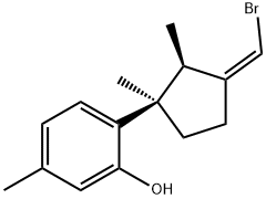 2-[(1R)-3-[(Z)-Bromomethylene]-1,2β-dimethylcyclopentyl]-5-methylphenol Struktur