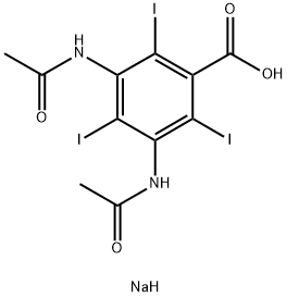 3,5-Di(acetylamino)-2,4,6-tri(125I)iodobenzoic acid sodium salt Struktur