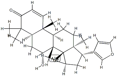 (13α,17α)-14β,15β:21,23-Diepoxy-7α-hydroxy-4,4,8-trimethyl-24-nor-5α-chola-1,20,22-trien-3-one Struktur