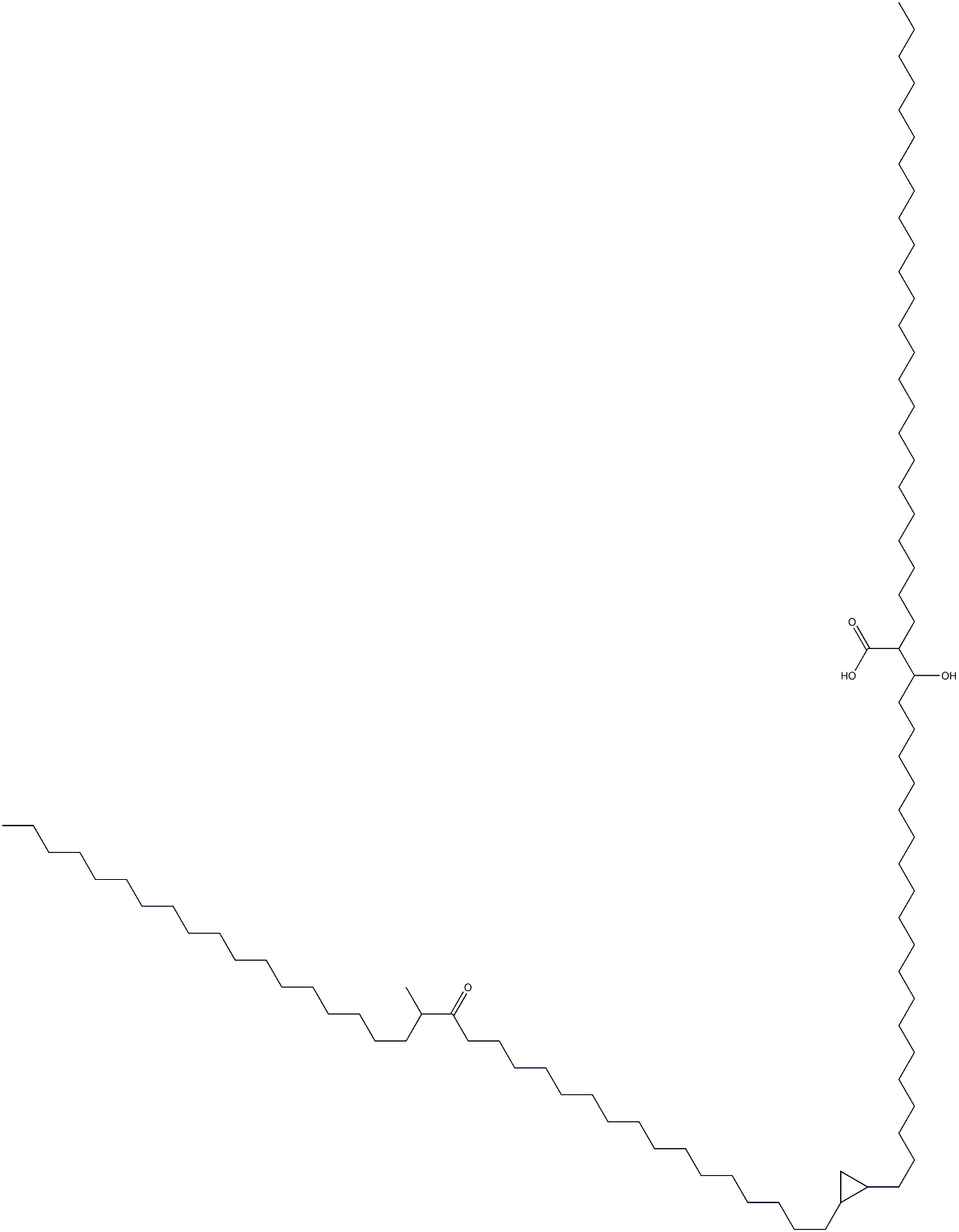 2-(Tetracosane-1-yl)-3-hydroxy-23,24-methylene-41-oxo-42-methylhexacontanoic acid Struktur