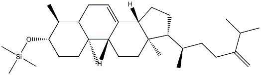 Trimethyl[[4α-methylergosta-7,24(28)-dien-3β-yl]oxy]silane Struktur