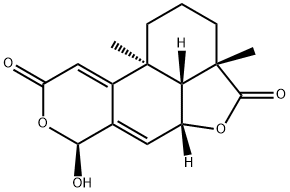 (3aS)-1,2,3,3a,5aβ,7,10bβ,10cβ-Octahydro-7β-hydroxy-3aβ,10bα-dimethyl-4H,9H-furo[2',3',4':4,5]naphtho[2,1-c]pyran-4,9-dione Struktur