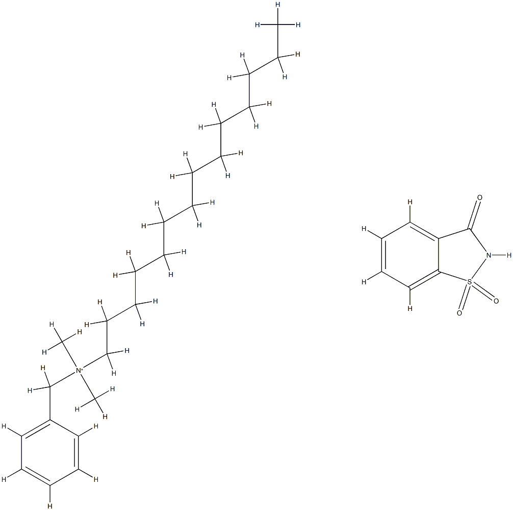 benzyldimethyl(tetradecyl)ammonium, salt with 1,2-benzisothiazol-3(2H)-one 1,1-dioxide (1:1) Struktur