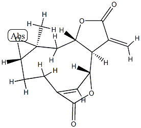 (1aS,7R,7aR,10aS,11aS)-1a,2,3,7a,8,10a,11,11a-Octahydro-11a-methyl-8-methylene-5H-7,4-methenofuro[3,2-c]oxireno[f]oxacycloundecin-5,9(7H)-dione Struktur