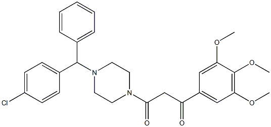 1-(4-Chloro-α-phenylbenzyl)-4-[1,3-dioxo-3-(3,4,5-trimethoxyphenyl)propyl]piperazine Struktur