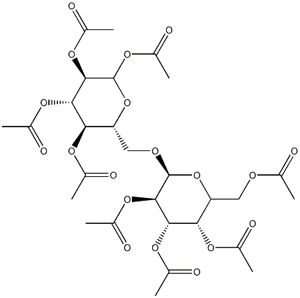 6-O-(2-O,3-O,4-O,6-O-Tetraacetyl-α-D-galactopyranosyl)-D-glucopyranose tetraacetate Struktur