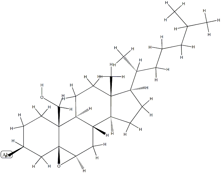 5,6β-Epoxy-3β-fluoro-5β-cholestan-19-ol Struktur