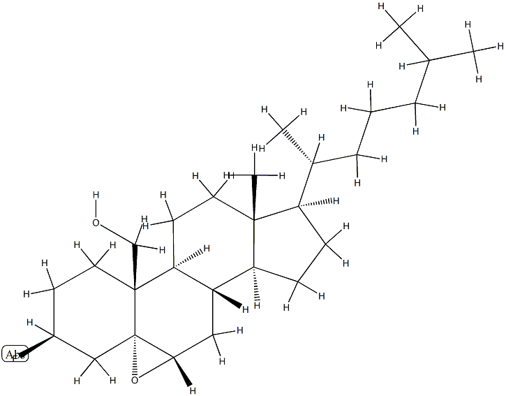 5,6α-Epoxy-3β-fluoro-5α-cholestan-19-ol Struktur