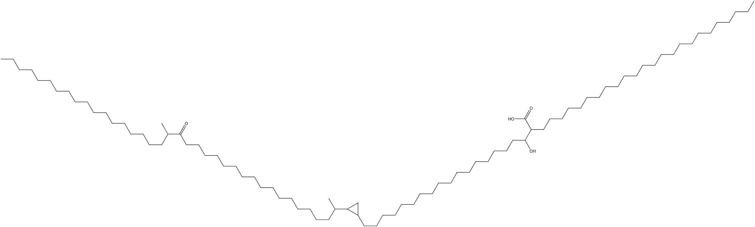 2-(1,19-Dimethyl-18-oxoheptatriacontyl)-β-hydroxy-α-tetracosylcyclopropaneicosanoic acid Struktur