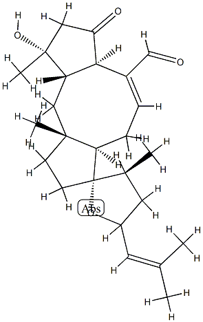 (6α)-14,18-Epoxy-3-hydroxy-5-oxoophiobola-7,19-dien-25-al Struktur