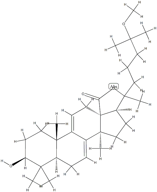 [20ξ,(+)]-3β,20-Dihydroxy-25-methoxylanosta-7,9(11)-diene-18-oic acid γ-lactone Struktur