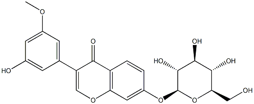 3’-methoxy-5’-hydroxyisoflavone-7-O-β-D-glucoside Struktur