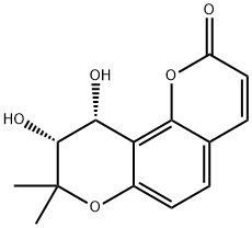 8,8-Dimethyl-9α,10α-dihydroxy-9,10-dihydro-2H,8H-benzo[1,2-b:3,4-b']dipyran-2-one Struktur