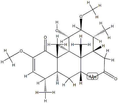 11α-Hydroxy-2,12β-dimethoxypicras-2-ene-1,16-dione Struktur