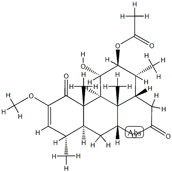 12β-Acetoxy-11α-hydroxy-2-methoxypicras-2-ene-1,16-dione Struktur