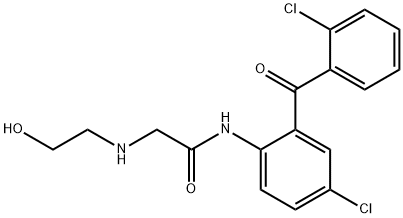 5-Chloro-2-(β-hydroxyethylaminoacetylamino)-2'-chlorobenzophenone Struktur