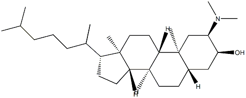 2β-Dimethylamino-5α-cholestan-3α-ol Struktur