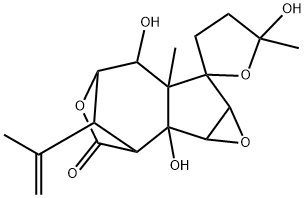 (-)-4,5,1'a,1'b,5',6',6'a,7'a-Octahydro-1'b,5,6'-trihydroxy-5,6'a-dimethyl-8'-(1-methylethenyl)spiro[furan-2(3H),7'-[2,5]methano[7H]oxireno[3,4]cyclopent[1,2-d]oxepin]-3'(2'H)-one Struktur