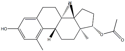 1-Methylestra-1,3,5(10)-triene-3,17β-diol 17-acetate Struktur